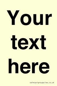 IV5902: Custom plain information sign. Black text