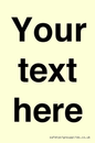 IV5902: Custom plain information sign. Black text