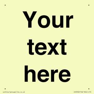 IV5902: Custom plain information sign. Black text
