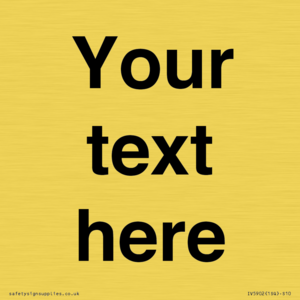 IV5902: Custom plain information sign. Black text