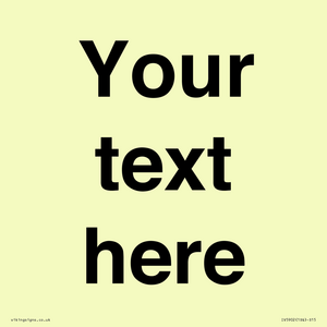 IV5902: Custom plain information sign. Black text