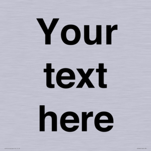 IV5902: Custom plain information sign. Black text