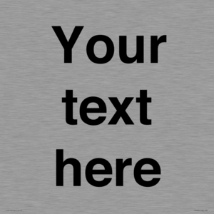 IV5902: Custom plain information sign. Black text