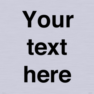 IV5902: Custom plain information sign. Black text