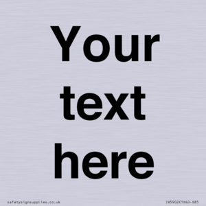 IV5902: Custom plain information sign. Black text