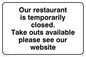 IV5967: Our restaurant is temporarily closed.