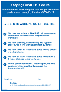 IV6105: Staying COVID-19 Secure 5 Steps to working safer together
