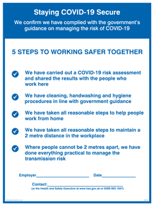 IV6105: Staying COVID-19 Secure 5 Steps to working safer together