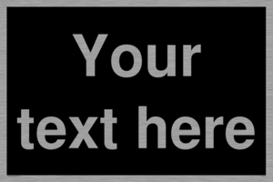 IV6153: Custom blank information sign. Plain text, black background