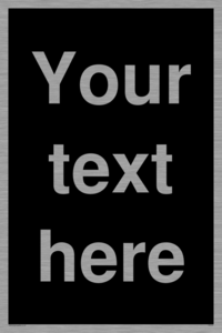 IV6153: Custom blank information sign. Plain text, black background