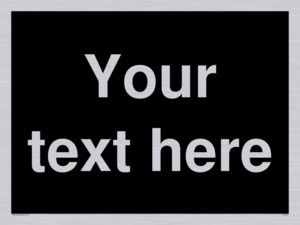 IV6153: Custom blank information sign. Plain text, black background