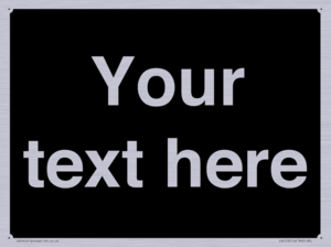 IV6153: Custom blank information sign. Plain text, black background
