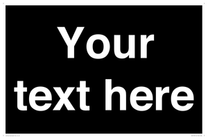 IV6153: Custom blank information sign. Plain text, black background