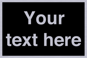 IV6153: Custom blank information sign. Plain text, black background