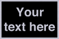 IV6153: Custom blank information sign. Plain text, black background