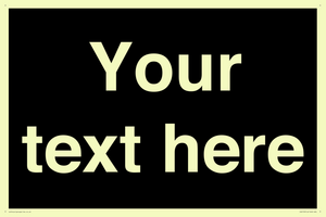 IV6153: Custom blank information sign. Plain text, black background
