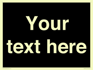 IV6153: Custom blank information sign. Plain text, black background