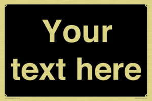 IV6153: Custom blank information sign. Plain text, black background