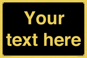 IV6153: Custom blank information sign. Plain text, black background