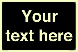 IV6153: Custom blank information sign. Plain text, black background