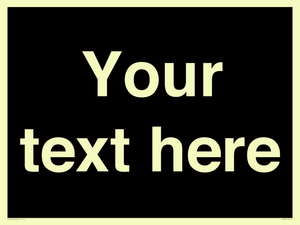 IV6153: Custom blank information sign. Plain text, black background