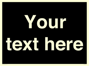 IV6153: Custom blank information sign. Plain text, black background