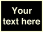 IV6153: Custom blank information sign. Plain text, black background