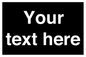 IV6153: Custom blank information sign. Plain text, black background