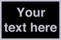 IV6153: Custom blank information sign. Plain text, black background