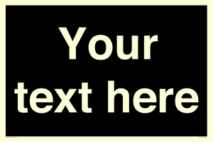 IV6153: Custom blank information sign. Plain text, black background