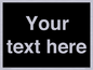 IV6153: Custom blank information sign. Plain text, black background