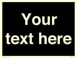 IV6153: Custom blank information sign. Plain text, black background