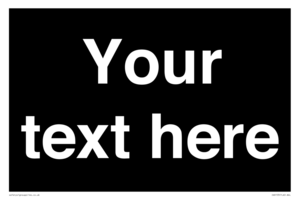 IV6153: Custom blank information sign. Plain text, black background