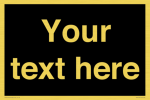 IV6153: Custom blank information sign. Plain text, black background