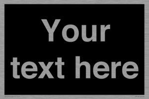 IV6153: Custom blank information sign. Plain text, black background