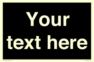 IV6153: Custom blank information sign. Plain text, black background