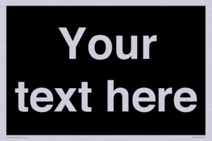 IV6153: Custom blank information sign. Plain text, black background