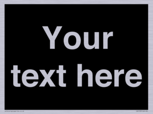 IV6153: Custom blank information sign. Plain text, black background
