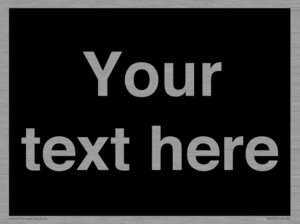 IV6153: Custom blank information sign. Plain text, black background