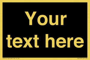 IV6153: Custom blank information sign. Plain text, black background