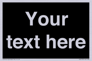 IV6153: Custom blank information sign. Plain text, black background