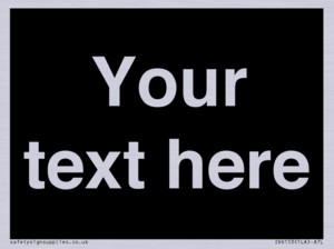 IV6153: Custom blank information sign. Plain text, black background