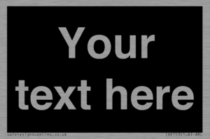 IV6153: Custom blank information sign. Plain text, black background