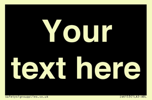 IV6153: Custom blank information sign. Plain text, black background