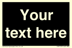 IV6153: Custom blank information sign. Plain text, black background