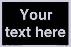 IV6153: Custom blank information sign. Plain text, black background