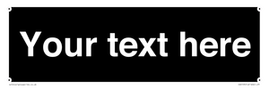 IV6153: Custom blank information sign. Plain text, black background