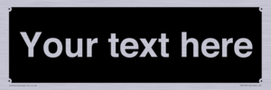 IV6153: Custom blank information sign. Plain text, black background