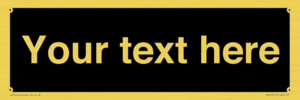 IV6153: Custom blank information sign. Plain text, black background