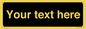 IV6153: Custom blank information sign. Plain text, black background
